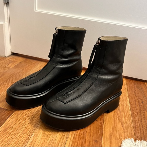 The Row Zipped Boots in Black Leather - Picture 6 of 8